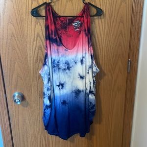 Red, white, and blue tunic tank top from torrid. Size 5